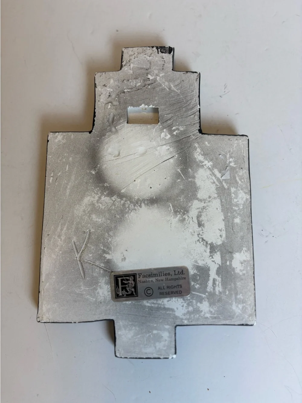 Vintage Plaster Byzantine Triple Cross Russian Orthodox Wall Crucifix-RARE